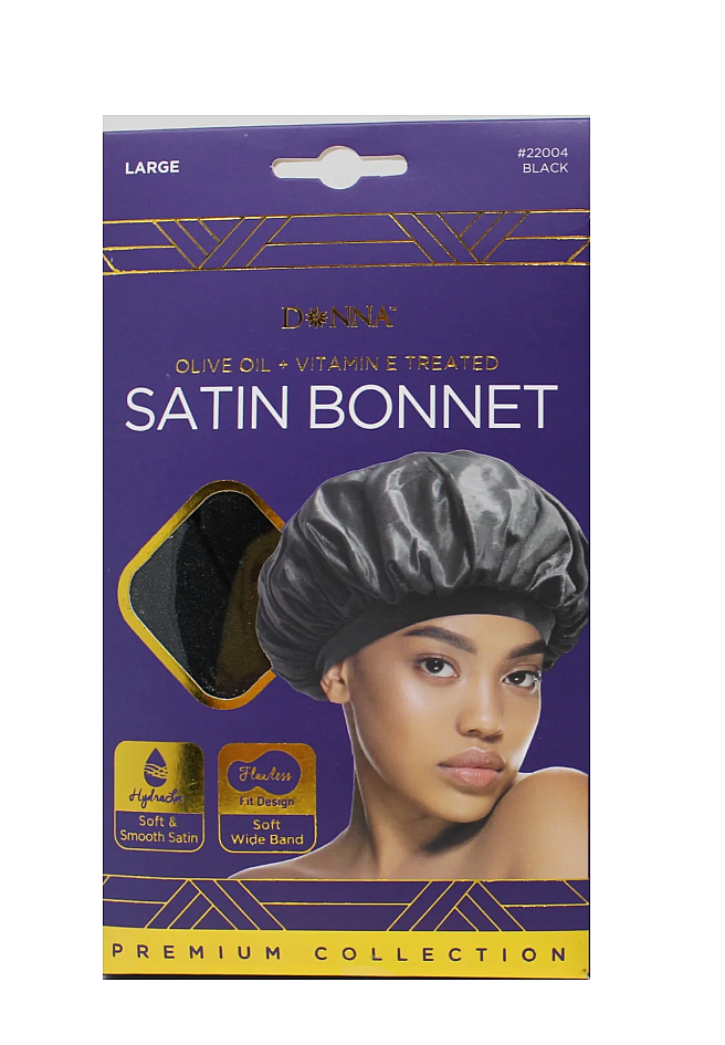 Donna Satin Bonnet Black (22004) 1pcs