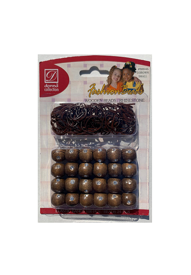 Donna Wooden Beads/Elastic Bands Dark Brown (88846) 24pcs/100pcs