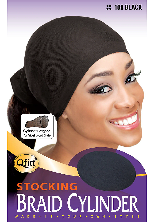 Stocking Braid Cylinder Black (108) 1pcs
