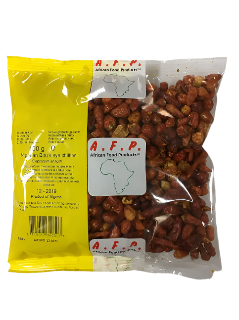 AFP Nigerian Bird`s eye chillies 100g