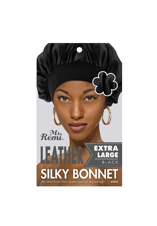 Annie Leather Silky Bonnet Extra Large Black (3613) 1pcs
