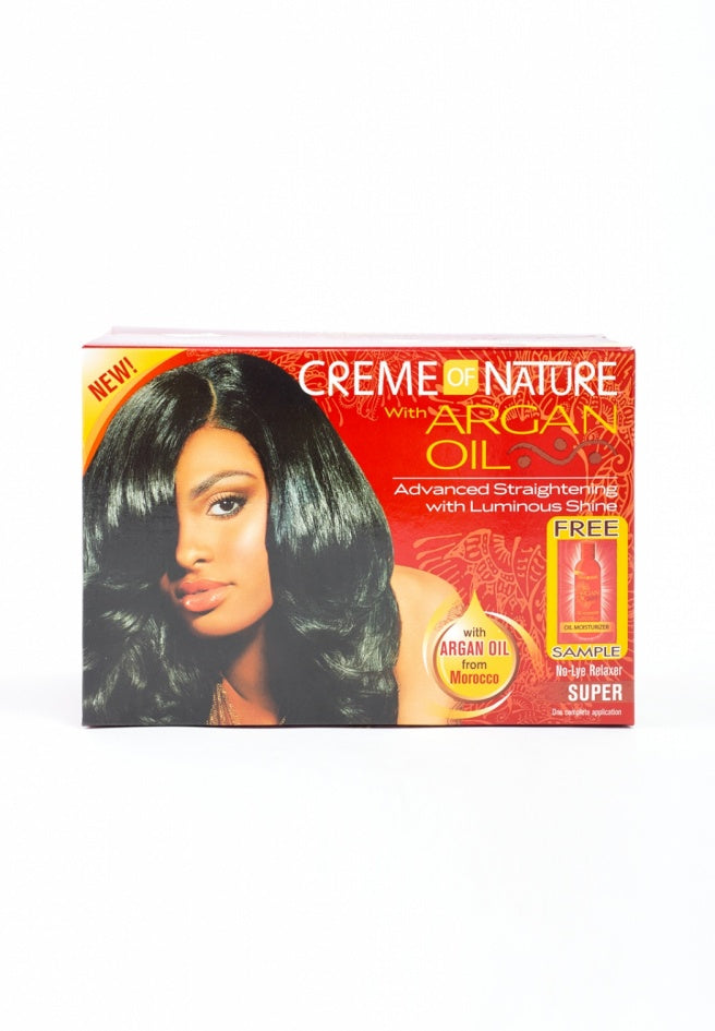 Creme Of Nature Argan Oil No Lye Relaxer `Super` 1 Kit