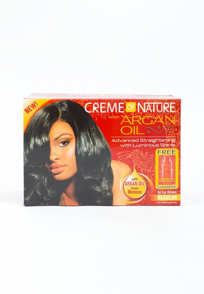 Creme Of Nature Argan Oil with Luminous Shine No Lye Relaxer `Regular` 1 Kit