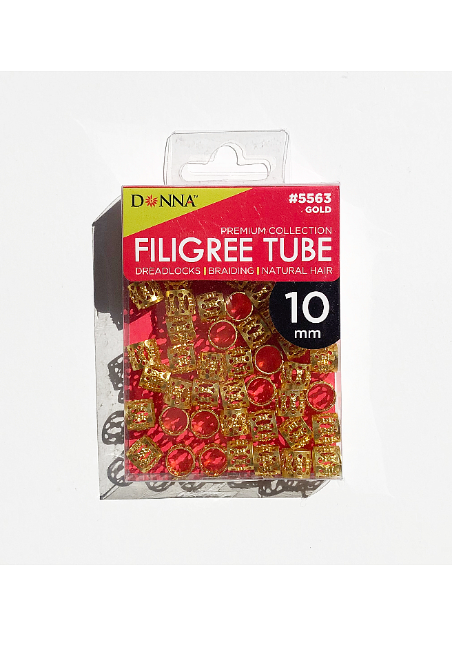 Donna Filigree 10MM Tube Gold (5563) 50pcs