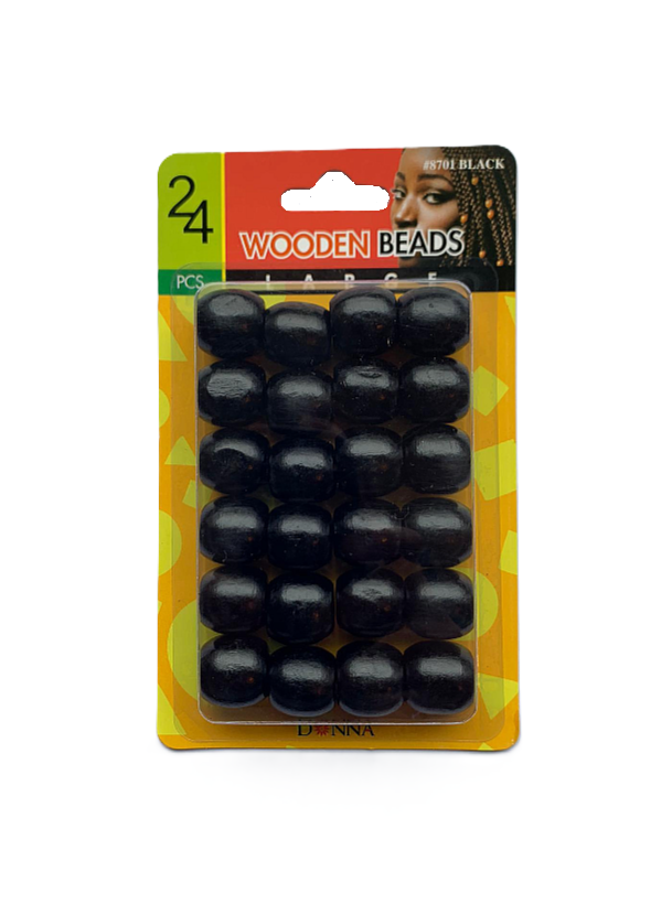 Donna Wooden Beads Black (8701) 24pcs