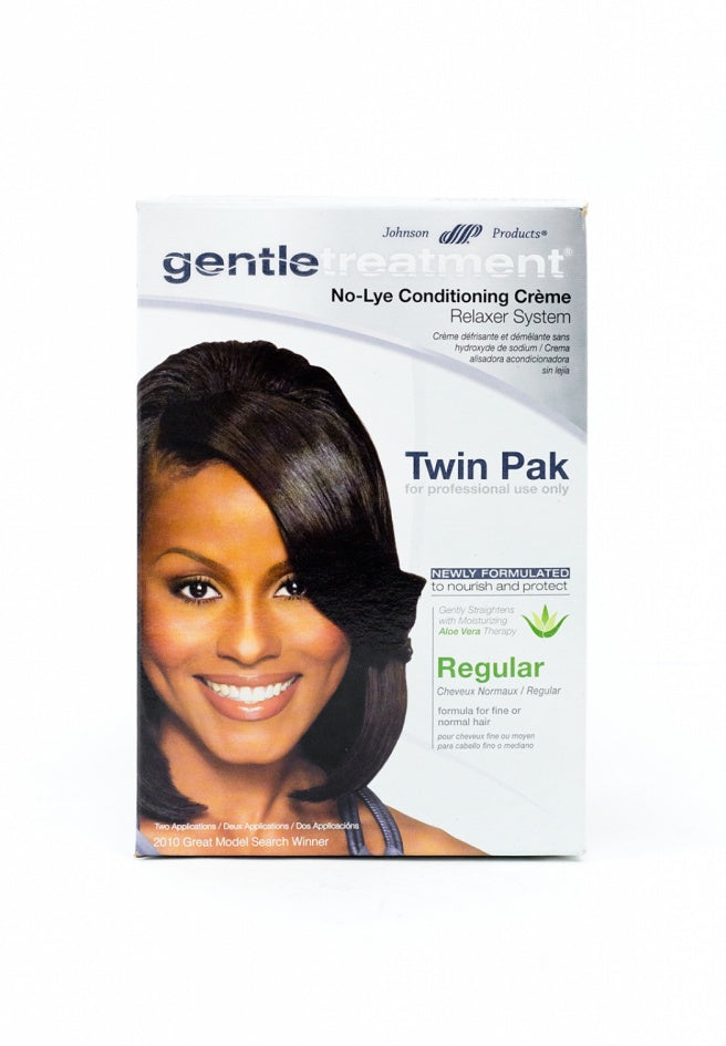 Gentle Treatment Twin Pak No Lye Conditioning Cream Relaxer Regular Fine and Normal Hair 1 Kit