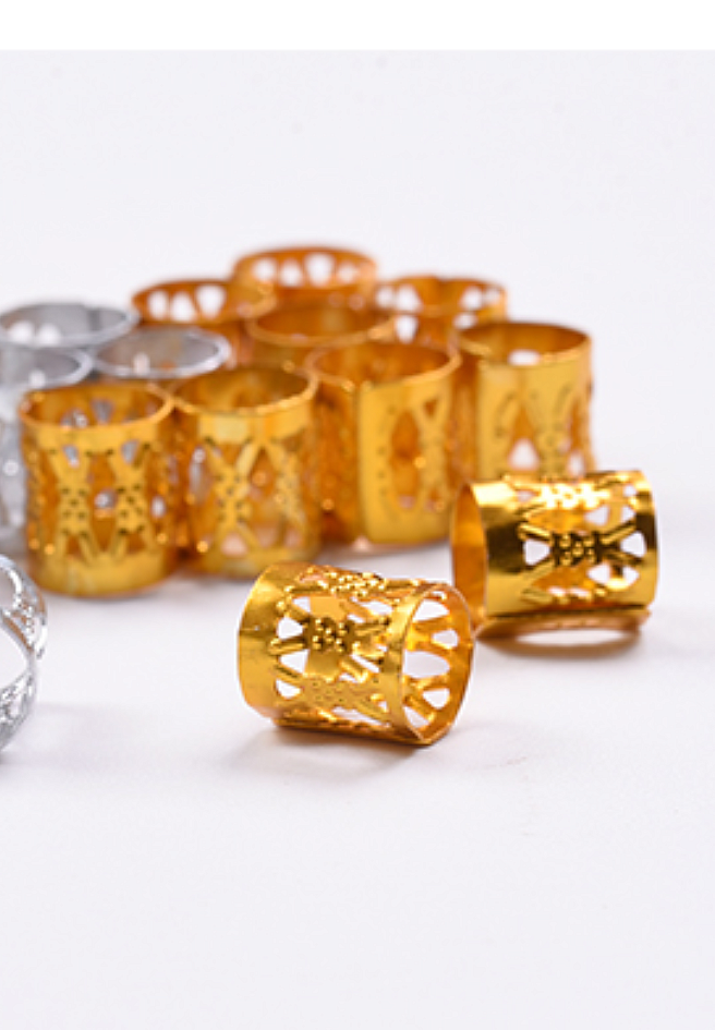 Joy Filigree Hair Cuffs 10MM Tube Gold (16591) 10pcs