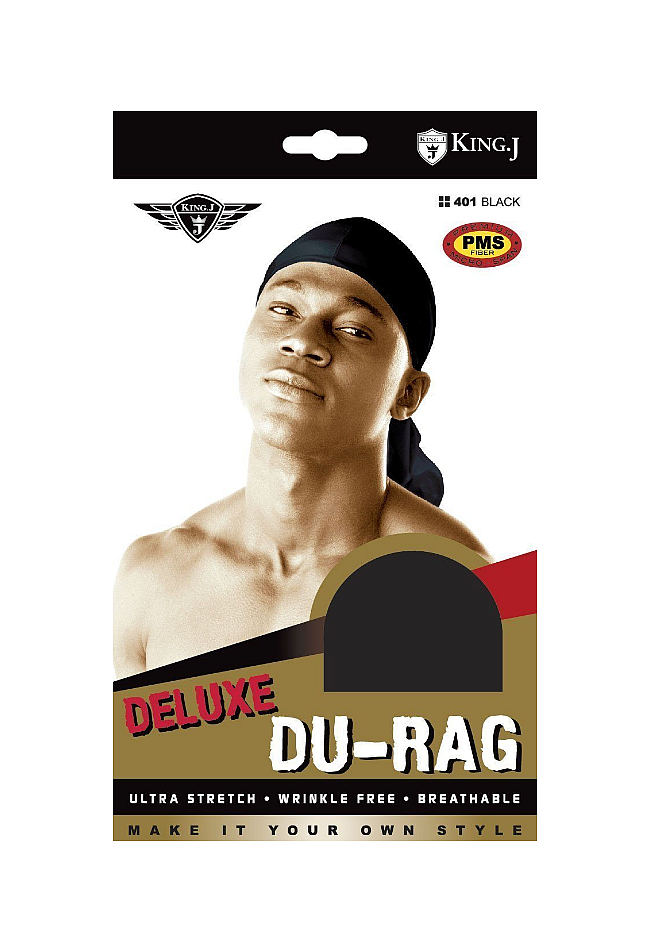King.J DELUXE SPANDEX DURAG Black (401) 1pcs