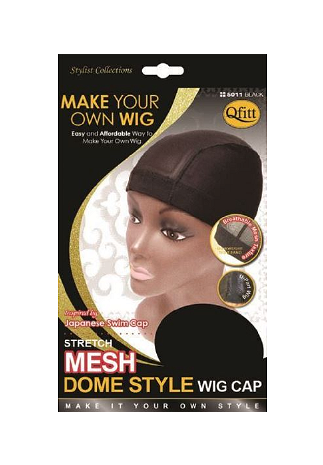 Qfitt Dome Style Mesh Wig Cap Black (5011) 1pcs