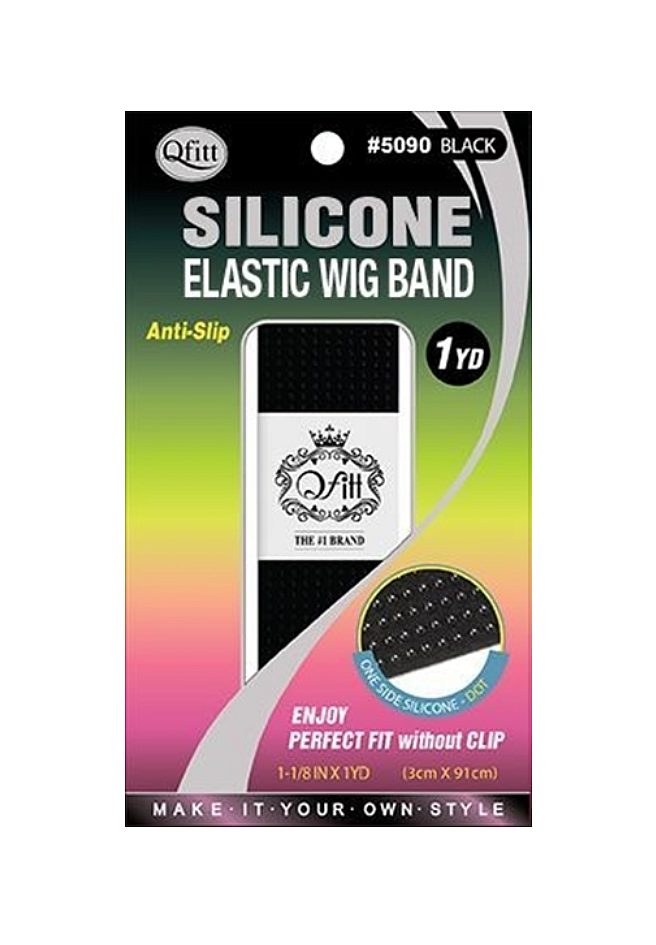 Qfitt SILICONE ELASTIC WIG BAND Black (5090) 1pcs