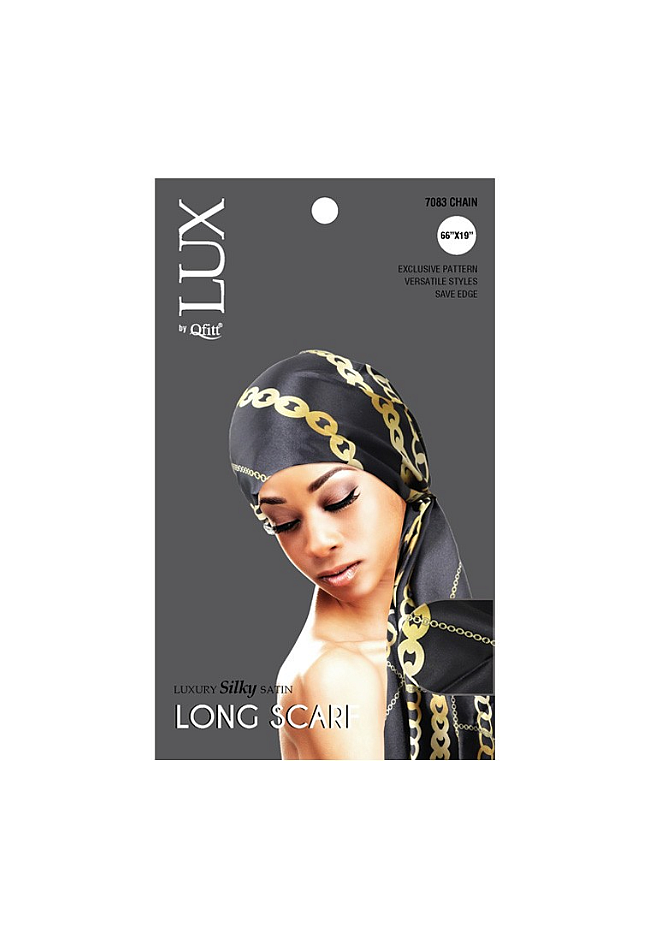 Qfitt SILK SATIN LONG SCARF Chain (7083) 1pcs